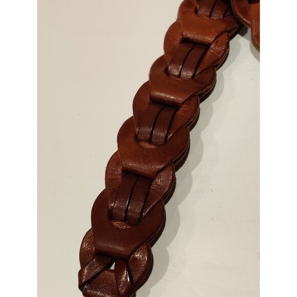 Aimee Lynn Belt Braided Leather Silver Horseshoe Accents Size 1x36 inches 2 tip - Picture 5 of 9